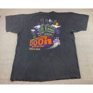 Vintage Oneita Power T Shirt XL Black Beer Lite Halloween Ghost Graphic USA Made